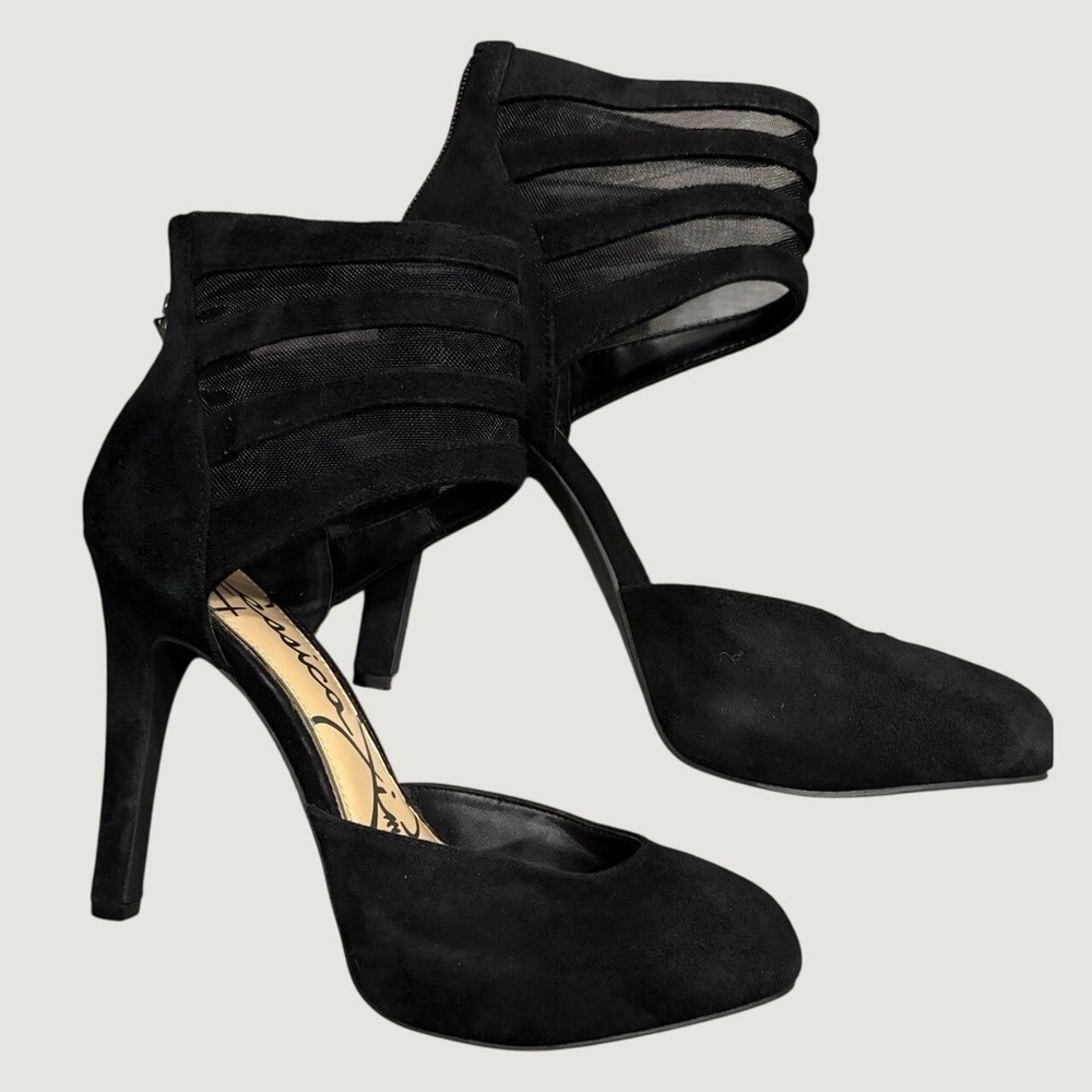 Jessica Simpson Black Suede Leather Anklestrap Platform Stiletto Pumps Size 8M